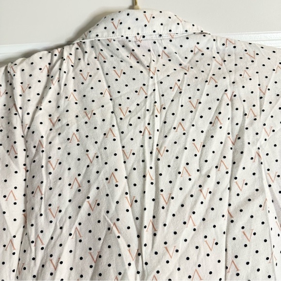 Victoria’s Secret White Polka Dot Pajama Top XL Long Sleeve Button Front - Picture 8 of 8
